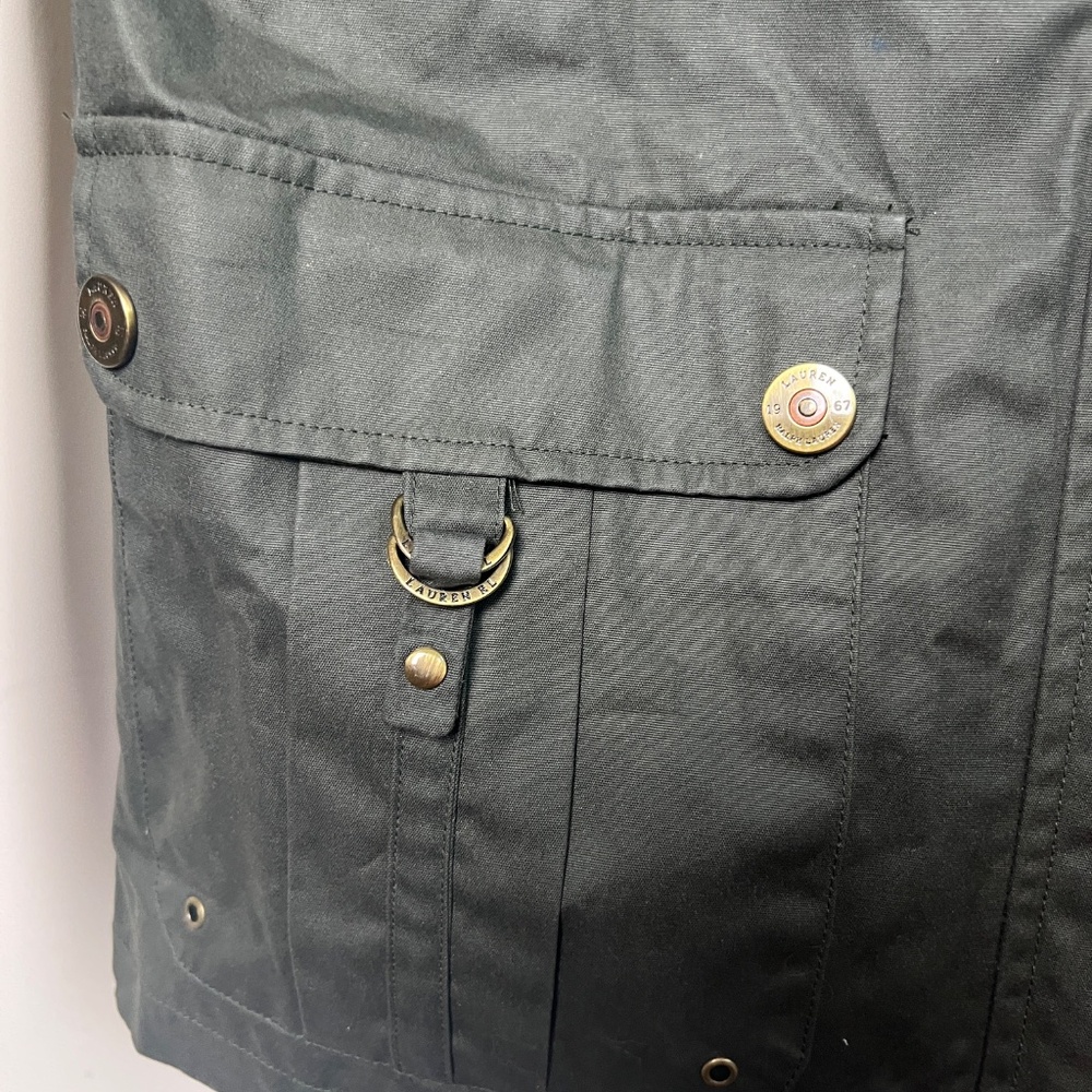 Lauren Ralph Lauren Women’s Olive Green Field Jacket Petite Sml Corduroy Collar - Picture 7 of 11